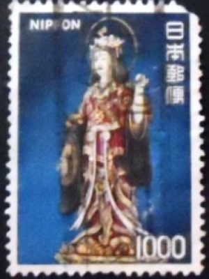 Selo postal do Japão de 1975 Goddess Kissho U