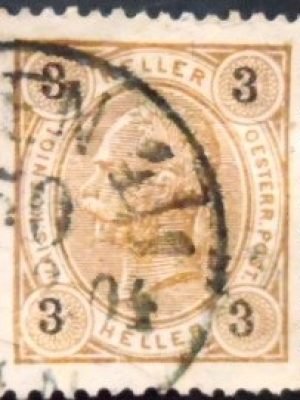 Selo postal da Áustria de 1899 Emperor Franz Joseph 3 U