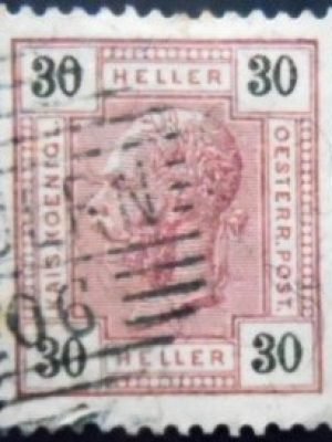 Selo postal da Áustria de 1899 Emperor Franz Joseph 30 U A