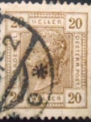 Selo postal da Áustria de 1901 Emperor Franz Joseph 20 U sev