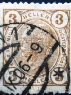 Selo postal da Áustria de 1904 Franz Joseph 3 U sev