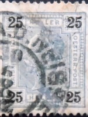 Selo postal da Áustria de 1904 Franz Joseph 25 U sev