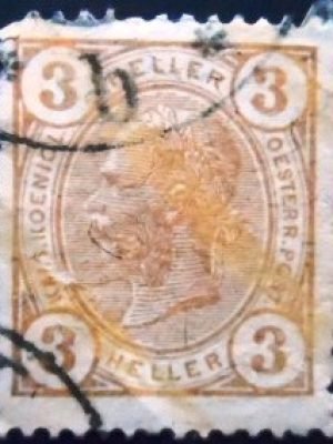 Selo postal da Áustria de 1905 Emperor Franz Joseph 3 U sev