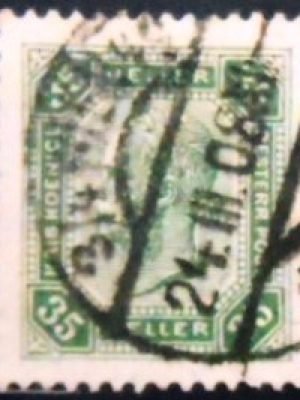 Selo postal da Áustria de 1905 Emperor Franz Joseph 35 U