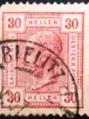 Selo postal da Áustria de 1906 Emperor Franz Joseph 10 U