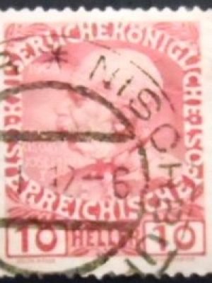 Selo postal da Áustria de 1908 Emperor Franz Joseph 10 N sev