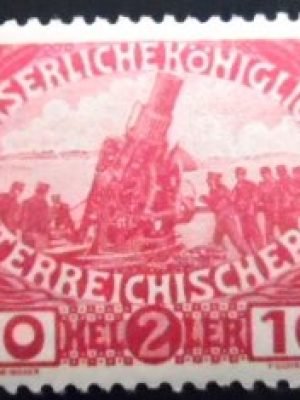 Selo postal da Áustria de 1915 Artillery 10 M