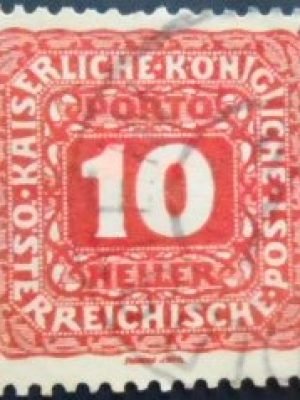 Selo postal da Áustria de 1916 Digit in Octagon 10 PB U