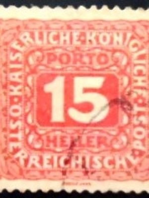 Selo postal da Áustria de 1916 Digit in Octagon 15 PB U