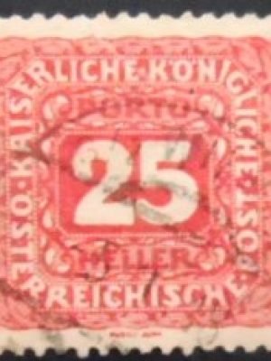 Selo postal da Áustria de 1916 Digit in Octagon 25 PB U
