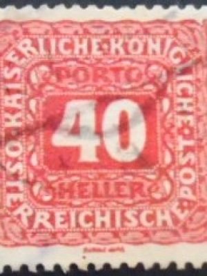 Selo postal da Áustria de 1916 Digit in Octagon 40 PB U