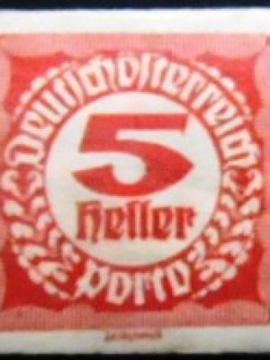 Selo postal da Áustria de 1920 Digit in circle 5 N P