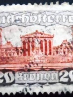 Selo postal da Áustria de 1920 Parliament building 20 U