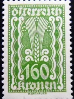 Selo postal da Áustria de 1922 Ear of Corn 160 M