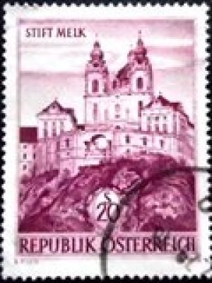 Selo postal da Áustria de 1963 Melk Abbey U