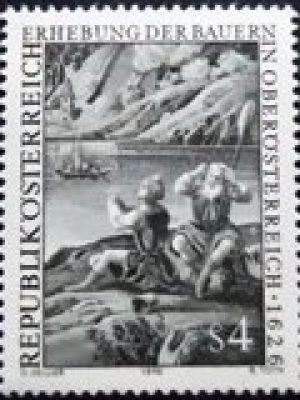 Selo postal da Áustria de 1976 Uprising of the Peasants M