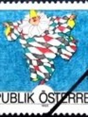 Selo postal da Áustria de 1993 Flying Harlequin U