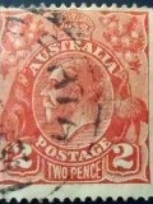 Selo postal da Austrália de 1920 - King George V 2 U sev