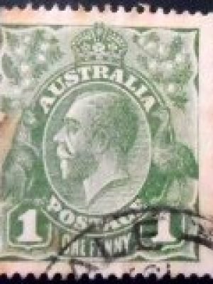 Selo postal da Austrália de 1924 King George V 1 U sev