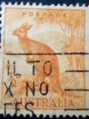 Selo postal da Austrália de 1938 Red Kangaroo U