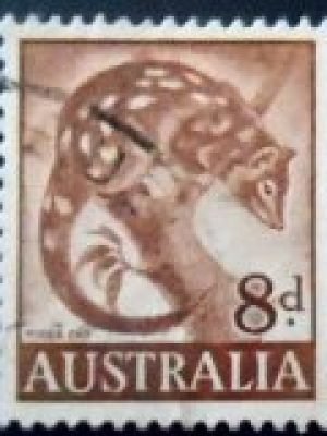 Selo postal da Austrália de 1960 Spotted-tailed Quoll U