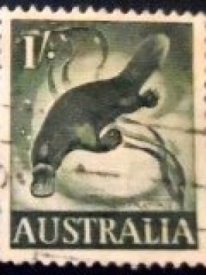 Selo postal da Austrália de 1959 Duck-billed Platypus U