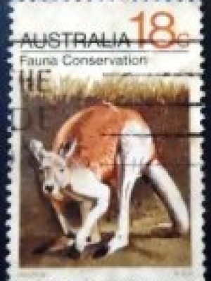 Selo postal da Austrália de 1971 Red Kangaroo U