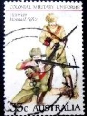 Selo postal da Austrália de 1986 Victorian Mounted Rifles U