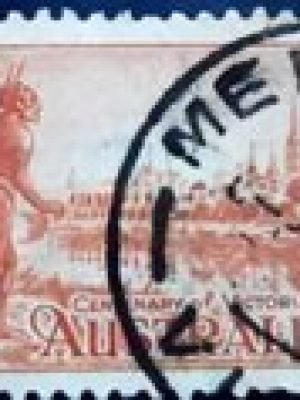 Selo postal da Austrália de 1934 Melbourne and River Yarra U