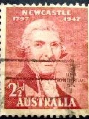 Selo postal da Austrália de 1947 Lt. John Shortland RN 2½ U