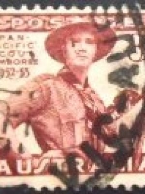 Selo postal da Austrália de 1948 Boy Scout 2½ U