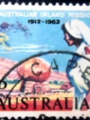 Selo postal da Austrália de 1962 Australian Inland Mission U