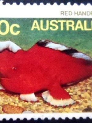Selo postal da Austrália de 1985 Red Handfish U