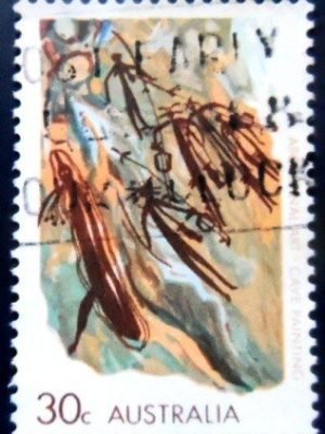 Selo postal da Austrália de 1971 Cave Painting U