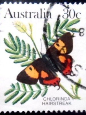 Selo postal da Austrália de 1983 Chlorinda Hairstreak U