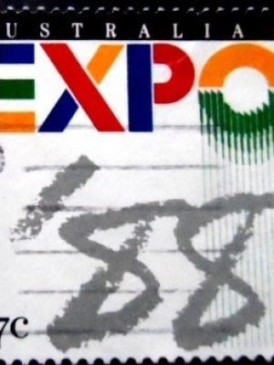 Selo postal da Austrália de 1988 Expo '88 World Fair U