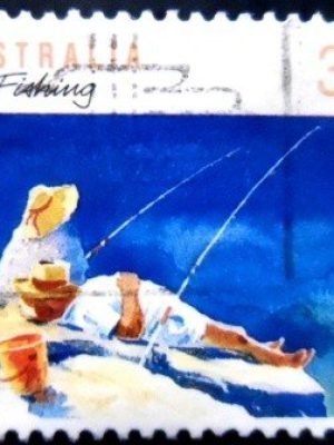 Selo postal da Austrália de 1989 Fishing U