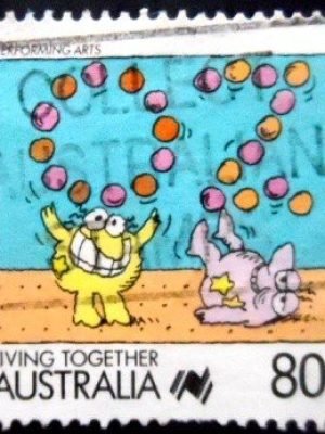 Selo postal da Austrália de 1988 Performing Arts U