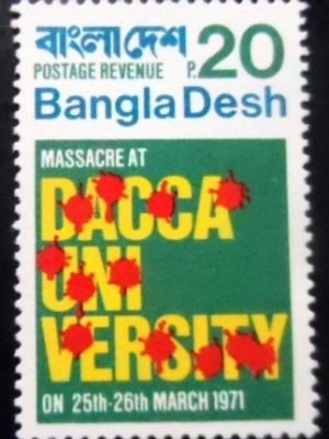 Selo postal de Bangladesh de 1971 Massacre at Dacca University M