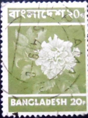 Selo postal de Bangladesh de 1973 Hibiscus Flower 20 U