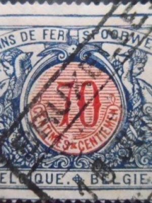 Selo postal da Bélgica de 1902 Railway Stamp
