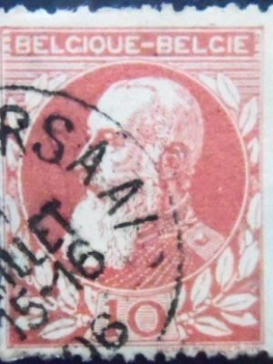 Selo postal da Bélgica de 1905 Leopold II Type Rough beard 1 U