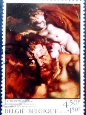 Selo postal da Bélgica de 1976 The Descent from the Cross (1611) U