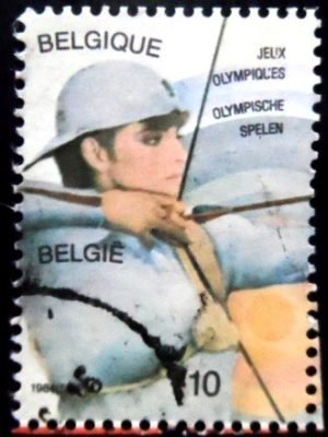 Selo postal da Bélgica de 1984 Women's Archery U