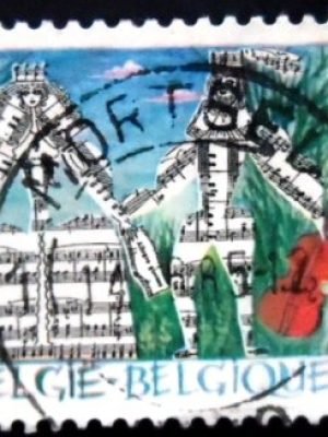 Selo postal da Bélgica de 1985 Evocation of the Queen Elisabeth U