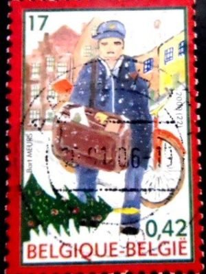 Selo postal da Bélgica de 2000 Christmas 2000 PostmanU