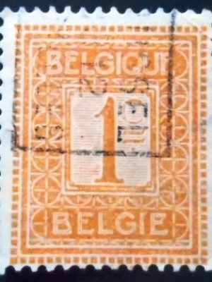 Selo postal da Bélgica de 1912 Numeral 1 U