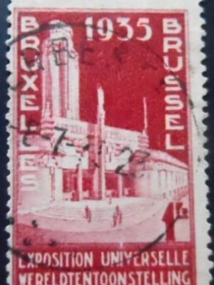 Selo postal da Bélgica de 1934 Brussels International Exhibition 1935 1 U