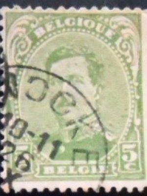 Selo postal da Bélgica de 1918 King Albert I Type I 5 U
