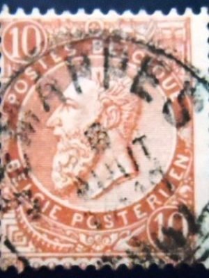Selo postal da Bélgica de 1900 King Leopold II 10 U sev